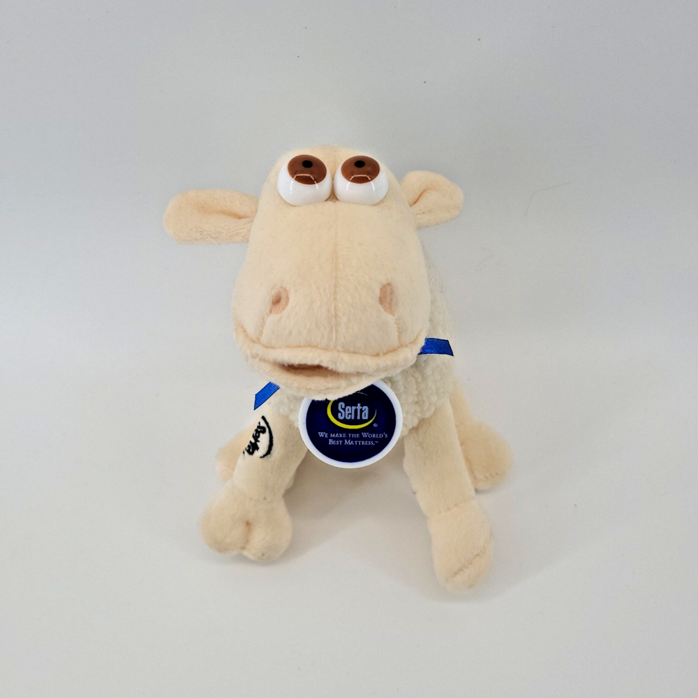 Serta Counting Sheep #86 Plush 7.5" Stuffed Animal With Medallion Collar EUC